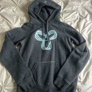 Retro TNA Small Charcoal Hoodie with Blue Detail